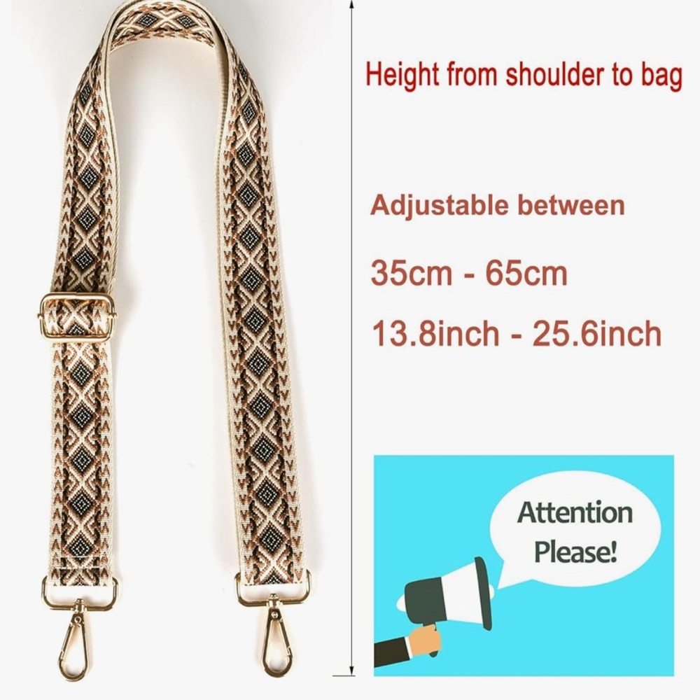 Geometric Patterned Bag Strap - Picture 3 of 4